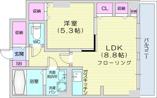 豊水すすきの駅 徒歩1分 14階の物件間取画像